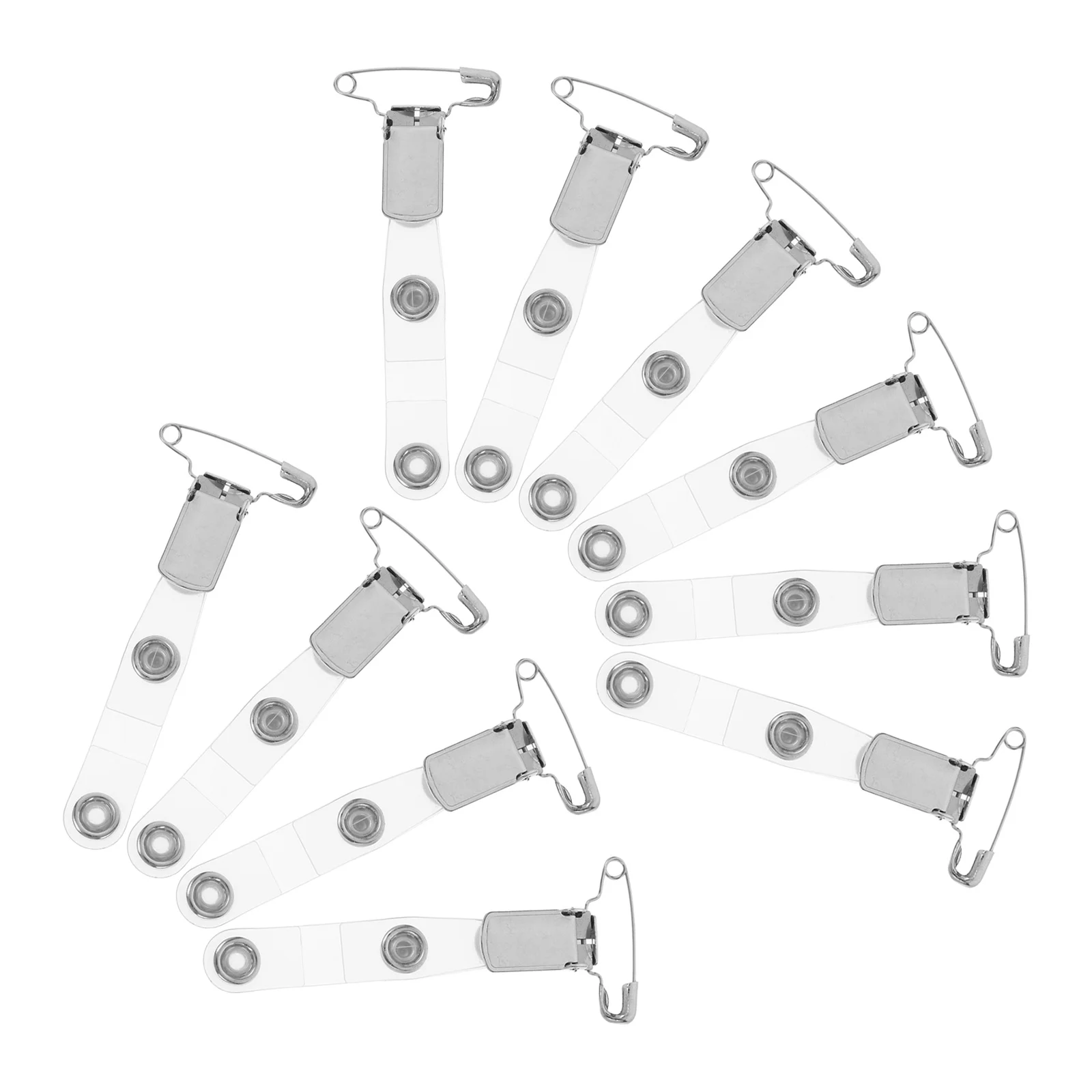 

10 Pcs Certificate Badge Clips Lanyard Reels Chain Holder for Women Cards Necklace