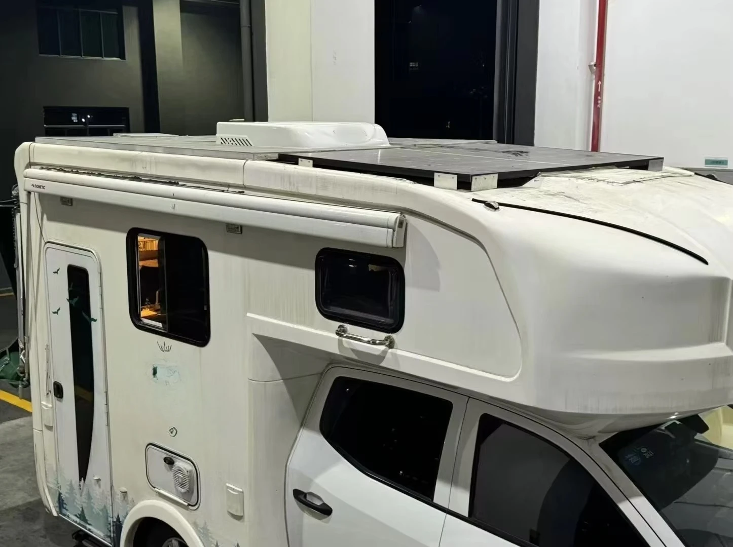 جيد 12 فولت 24 فولت تيار مستمر ضاغط عاكس RV مكيفات الهواء شاحنة تخييم على السطح وقوف السيارات مكيفات الهواء مع منفاخ فرش #6