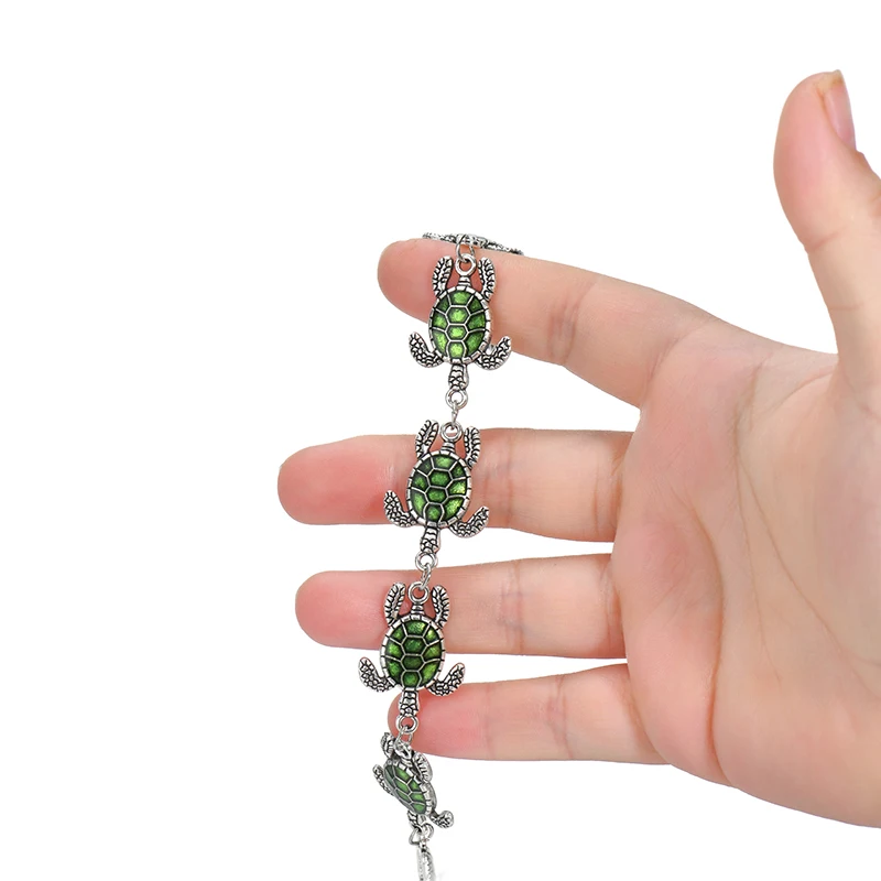 YEYULIN Fashion Silver Color Sea Turtle Charms Bracelet for Women Girls Adjustable Chain Bracelet Jewelry Gifts