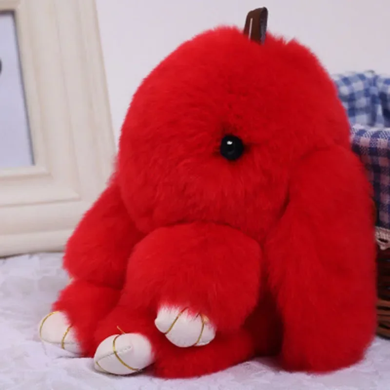 Echtes Kaninchenfell, hochwertiger süßer flauschiger Hasen-Taschenanhänger, schönes Kaninchen-Tier-Spielzeug, Geschenk für Mädchen für Taschen, Kawaii-Plüsch