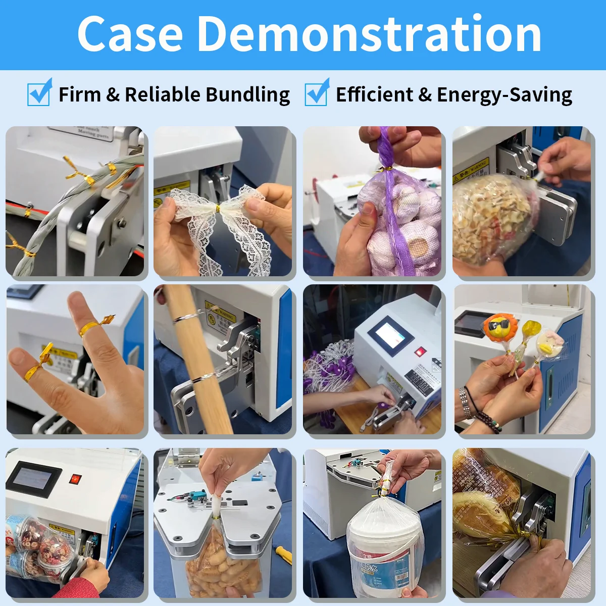 Touch Screen Automatic Wire Tying Machine for Cable Bundling Wire Harness Bread Fruit Bag Strapping