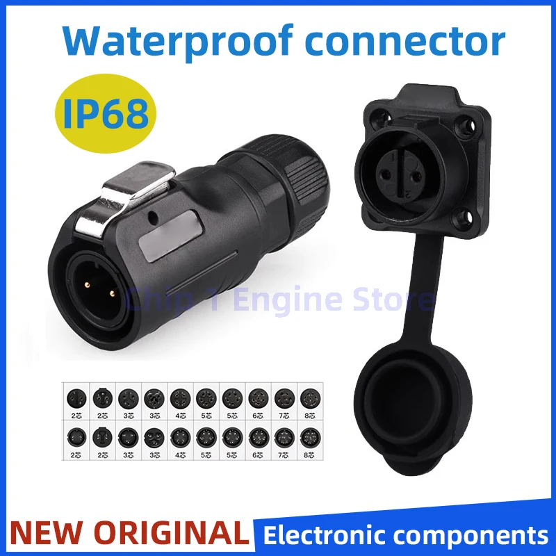 LP12-2-3-4-5-6-7-8pin Male Plug Female Socket IP68 Waterproof Mini Power Cable Aviation Connector for Industrial LED Light Audio