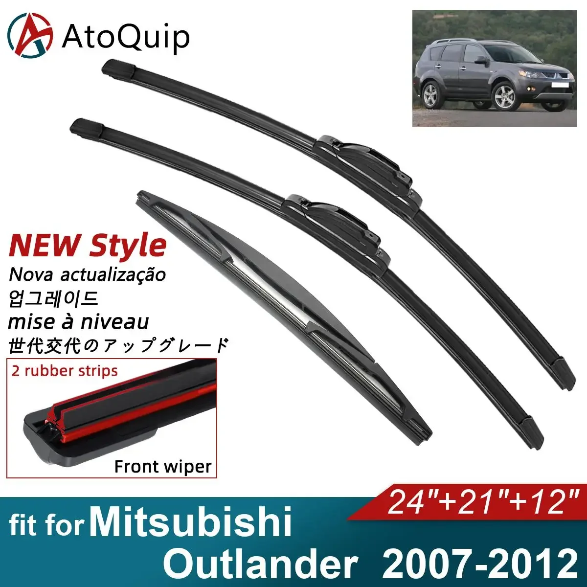 

Двойные резиновые автомобильные дворники для Mitsubishi Outlander 2007-2012, передние Аксессуары для автомобилей 2011 2012