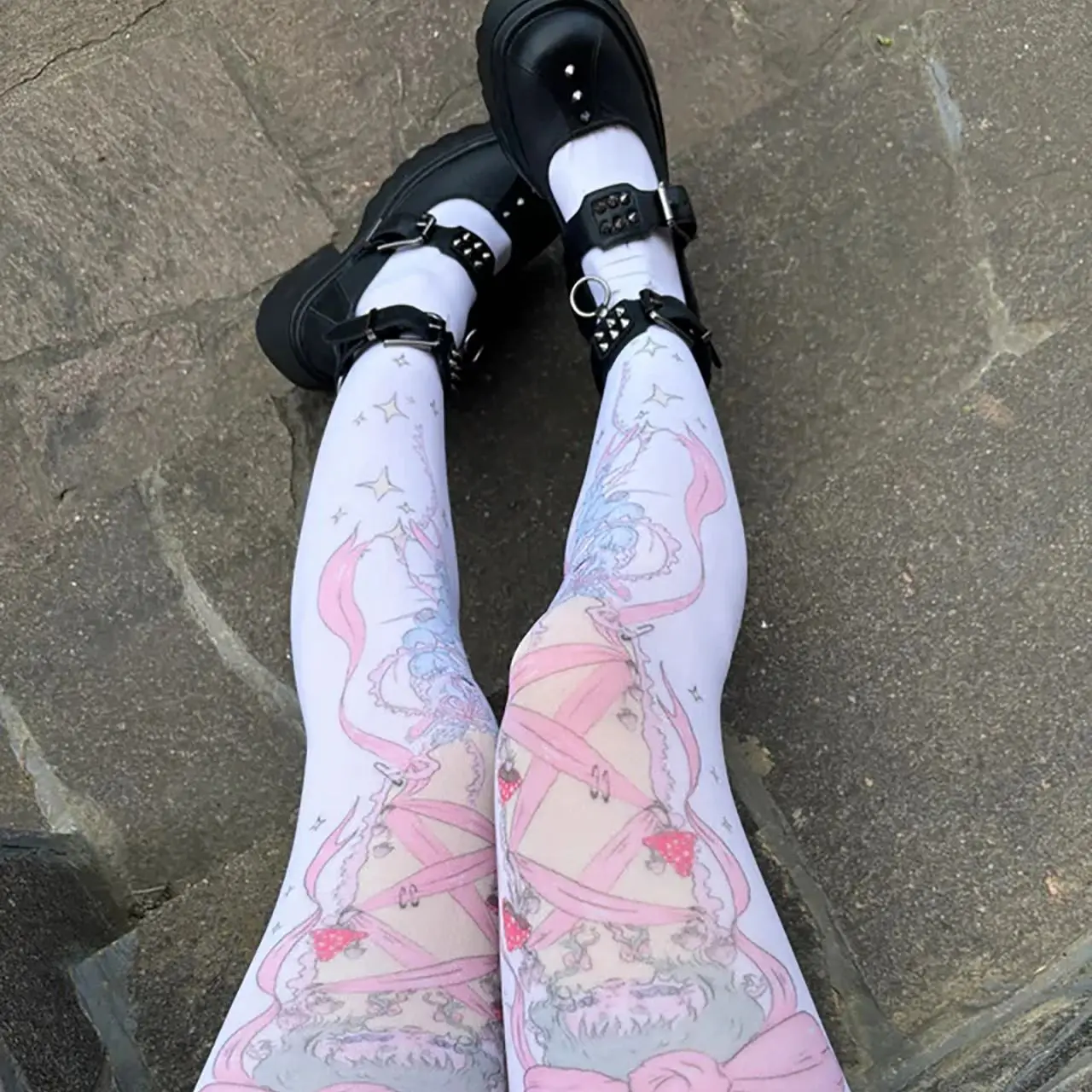 

Kawaii Cute Female Punk Cosplay Socks Sexy Shoopy Emo Goth Harajuku Lolita Y2K Niche Fashion Trendy Stockings for Women