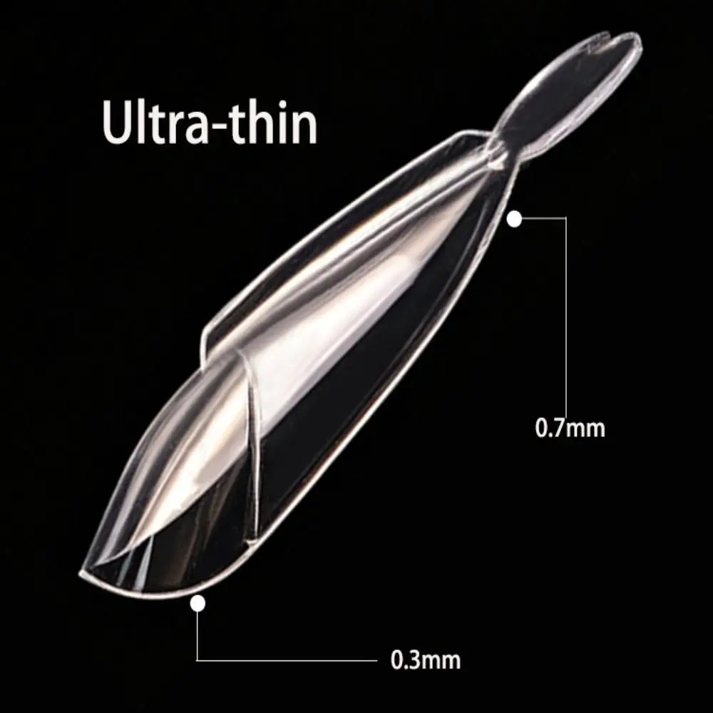 140PCS 14 Sizes French Nail Dual Form with Inner French Line Reusable Nail Extension Mold Square Almond Fake Nail Tips