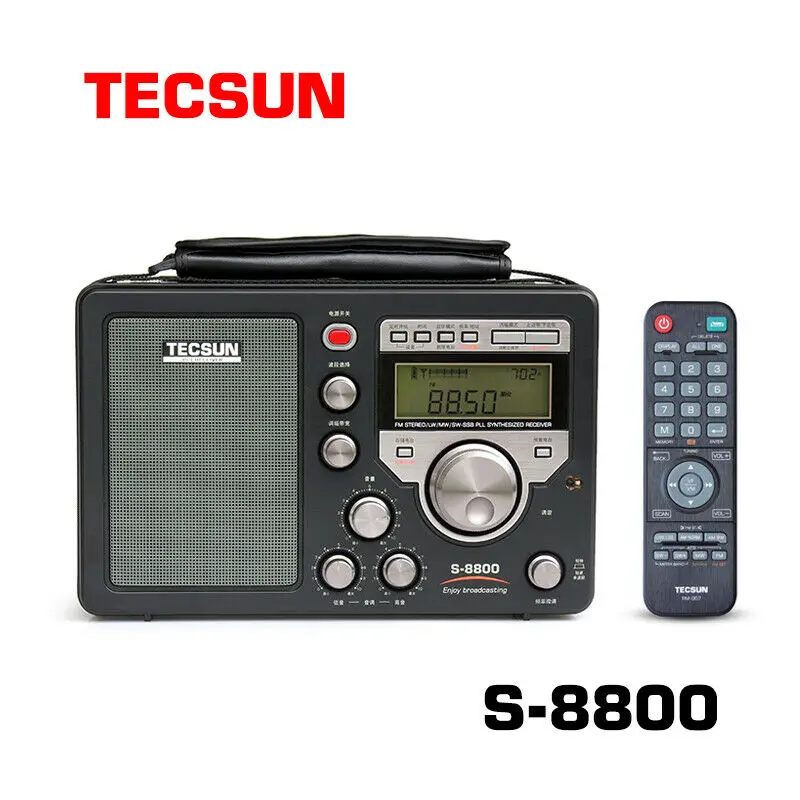 

Tecsun S-8800 FM/MW/SW/LW Полнодиапазонный радиоприемник, цифровой портативный Радиоприемник SSB с двойным преобразованием, пульт дистанционного управления, динамик S8800