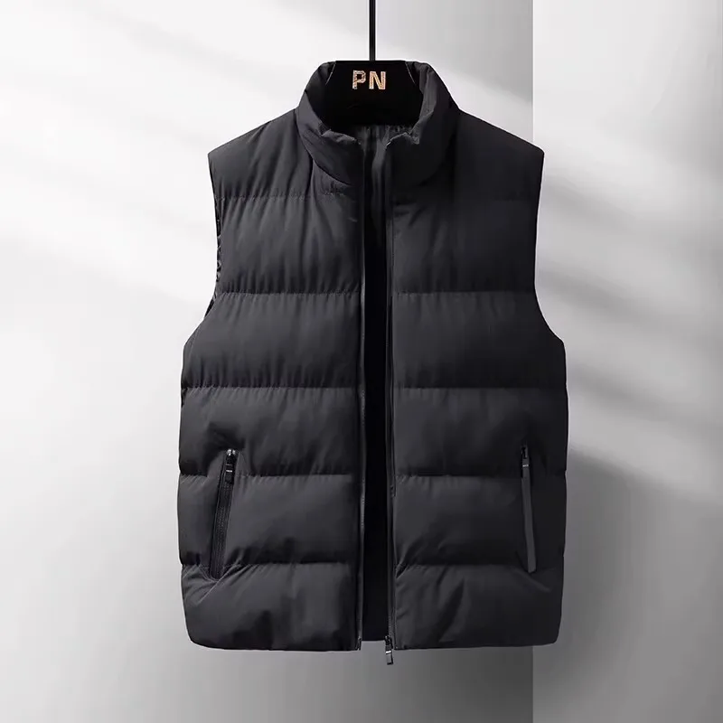 Men's Thickened down Vest Large Size Autumn Winter Sleeveless Shoulder Pad Jacket Warmth Outerwear Youth Fashion Style