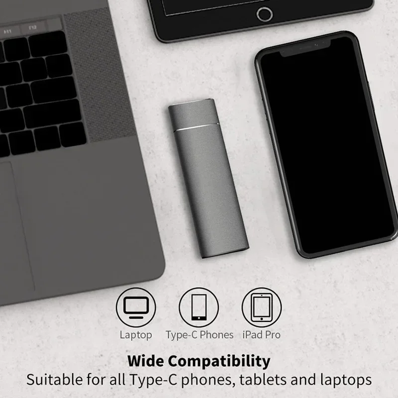 레노버 SSD 미니 휴대용 SSD 256TB 1TB 2TB 고속 오리지널 SSD 대용량 저장장치 USB3.0 컴퓨터 노트북용 외장 하드 드라이브 썸네일 5