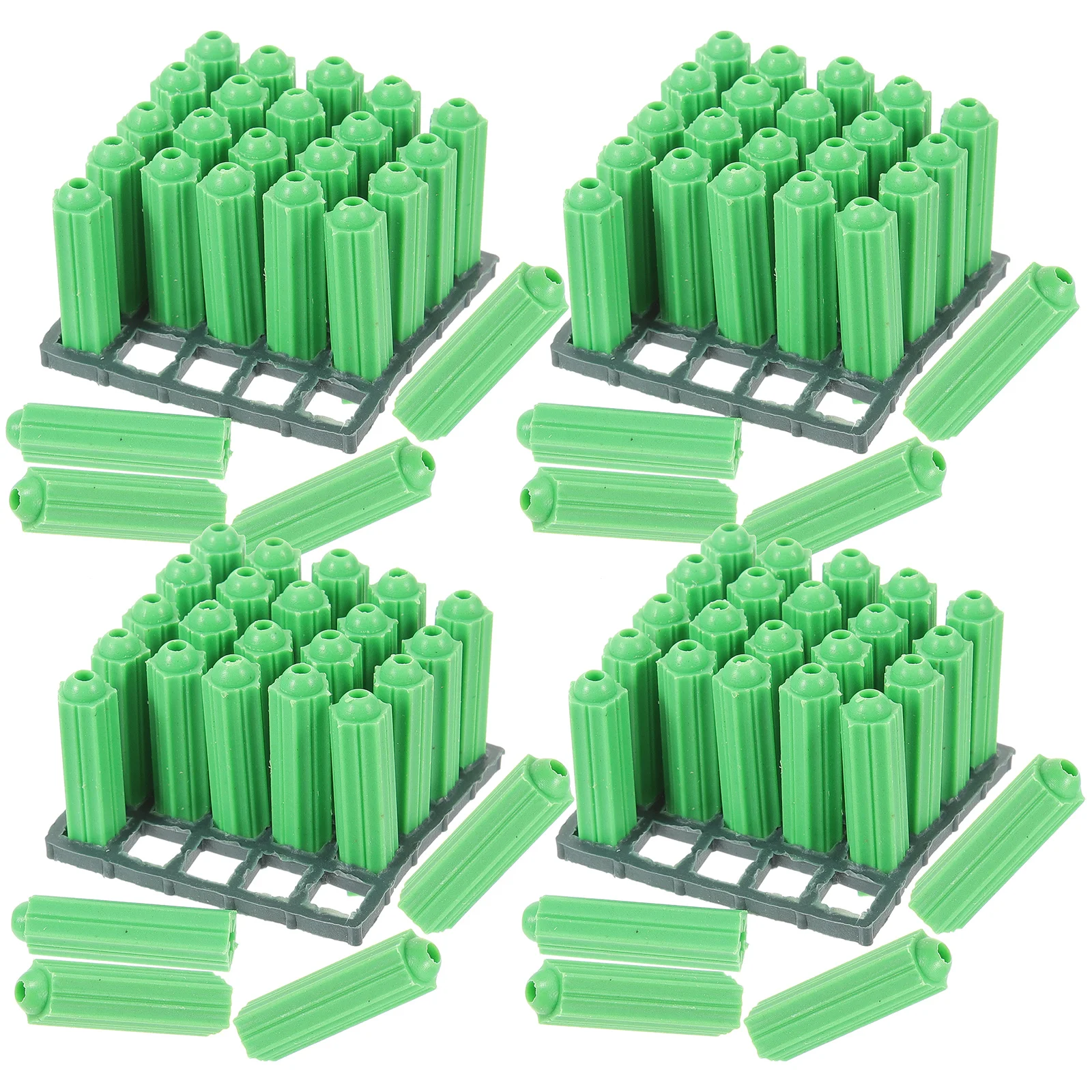 100pcs Wall Anchors Drywall Screws Expansion Tubes Wall Plug Bolts Plastic Expansion Tubes