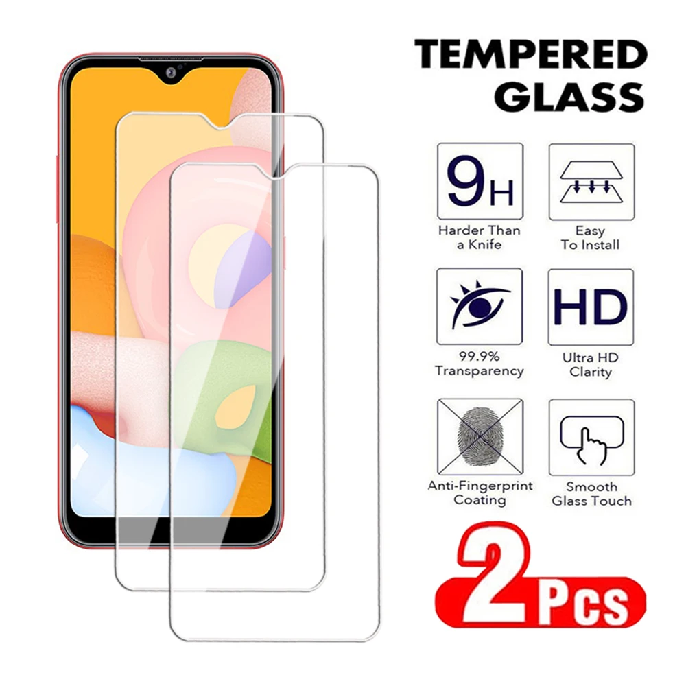 2Pcs Hardness Tempered Glass For Samsung Galaxy M04 4G A01 A02 A04 A05 Screen Protector Note 10 S10 S10e Lite A02S A04S A05SFilm