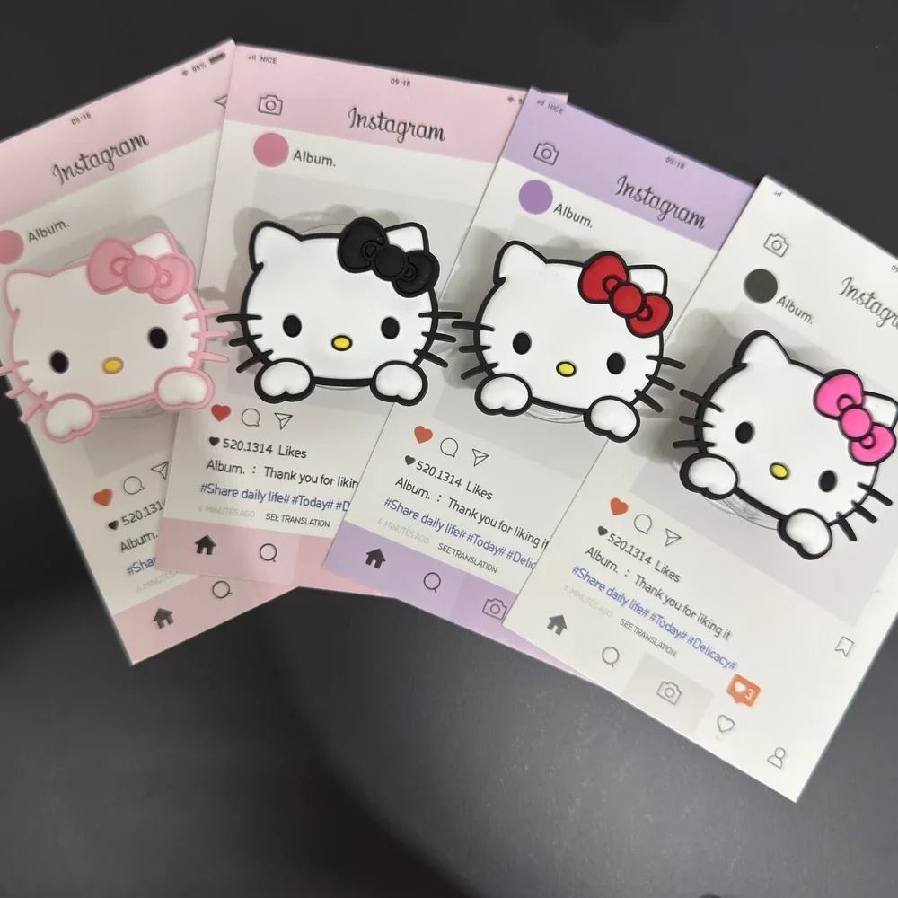 

Sanrio Hello Kitty Grip Tok Finger Ring Держатель для телефона Подставка для IPhone Samsung Xiaomi Поддержка мобильного телефона Griptok Складной кронштейн