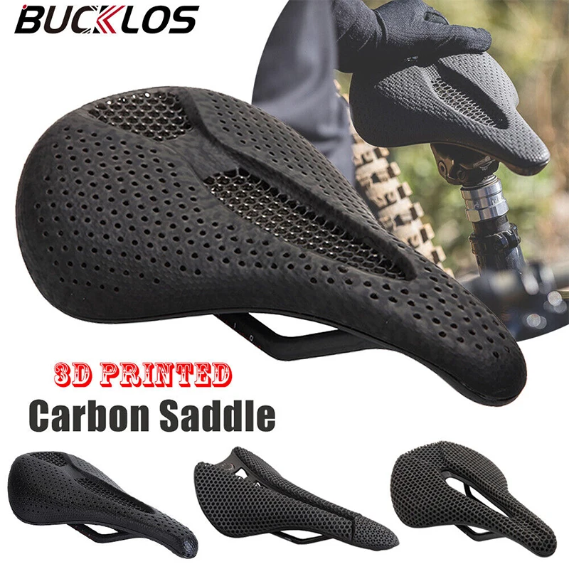 

BUCKLOS 3D Printing Bike Saddle Carbon MTB Gravel Racing Bicycle Seat Cushion Breathable Ultralight Saddle Honeycomb Cycling Par