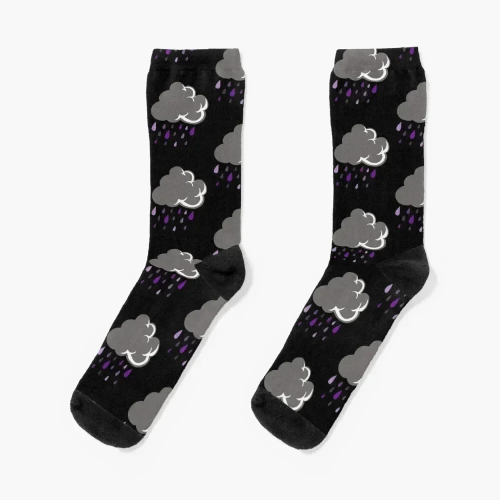 Literal Purple Rain Cloud Socks Non-slip cycling Socks Women Men's