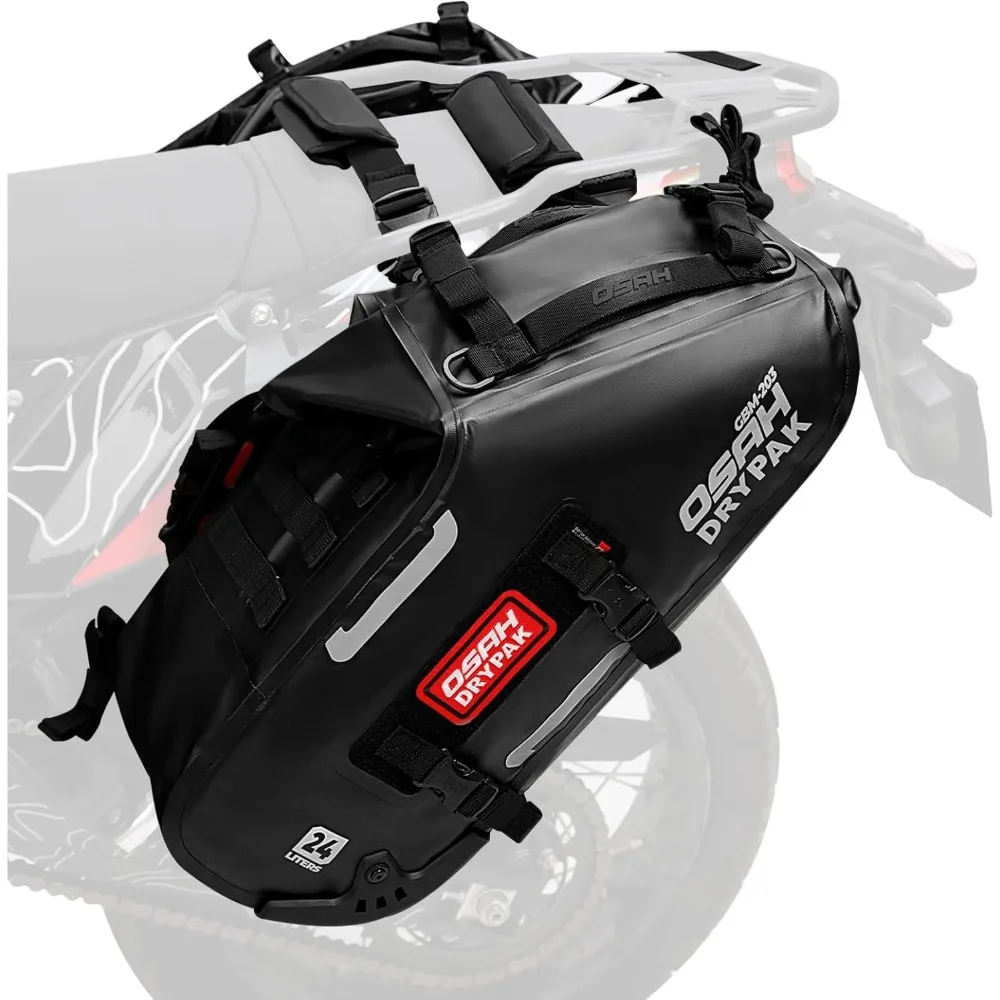 

Мотоциклетные седельные сумки, водонепроницаемые прочные седельные сумки 48л (24л*2), антивибрационные сумки большой вместимости, идеальная сумка для багажа