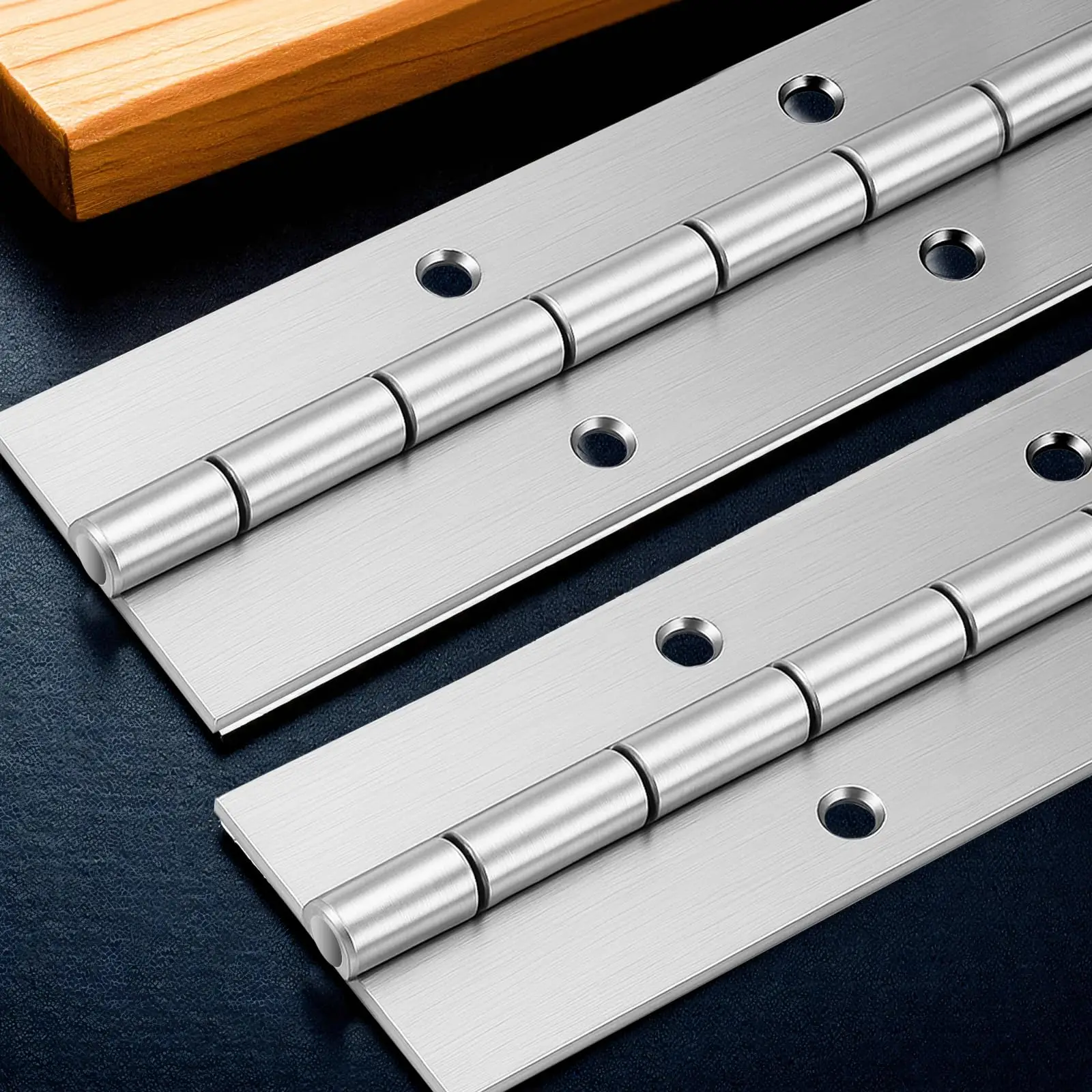 2Pcs Heavy duty Piano Hinge Stainless Steel Rustproof long Hinge for Cabinet Doors Marine Furniture Wooden Boxes Custom Hinges