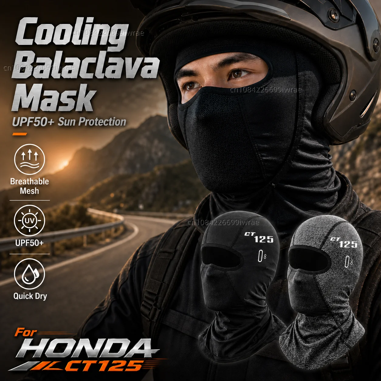 

Cooling Motorcycle Balaclava Mask UPF50+ UV Protection Breathable Face Cover Summer For HONDA CT125 CT 125 2020 2021 Universal