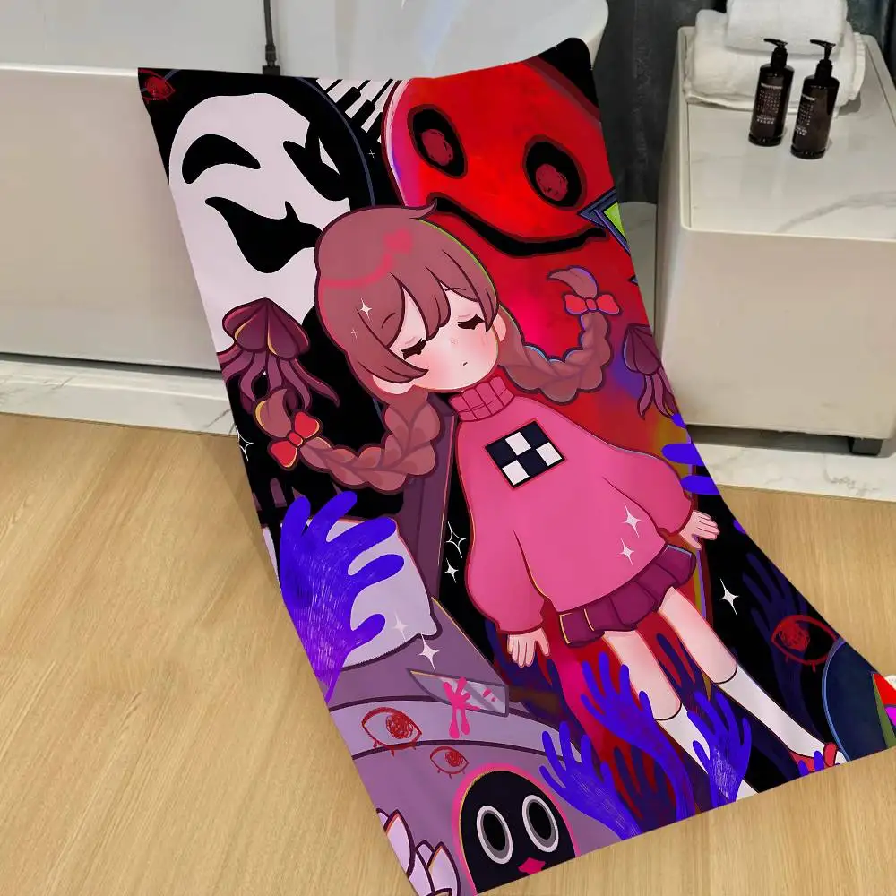 Y-Yume Nikki Microfiber Printed Beach Towel Mountain Climbing Yoga Beach Swimming Running Absorbent Soft Towel