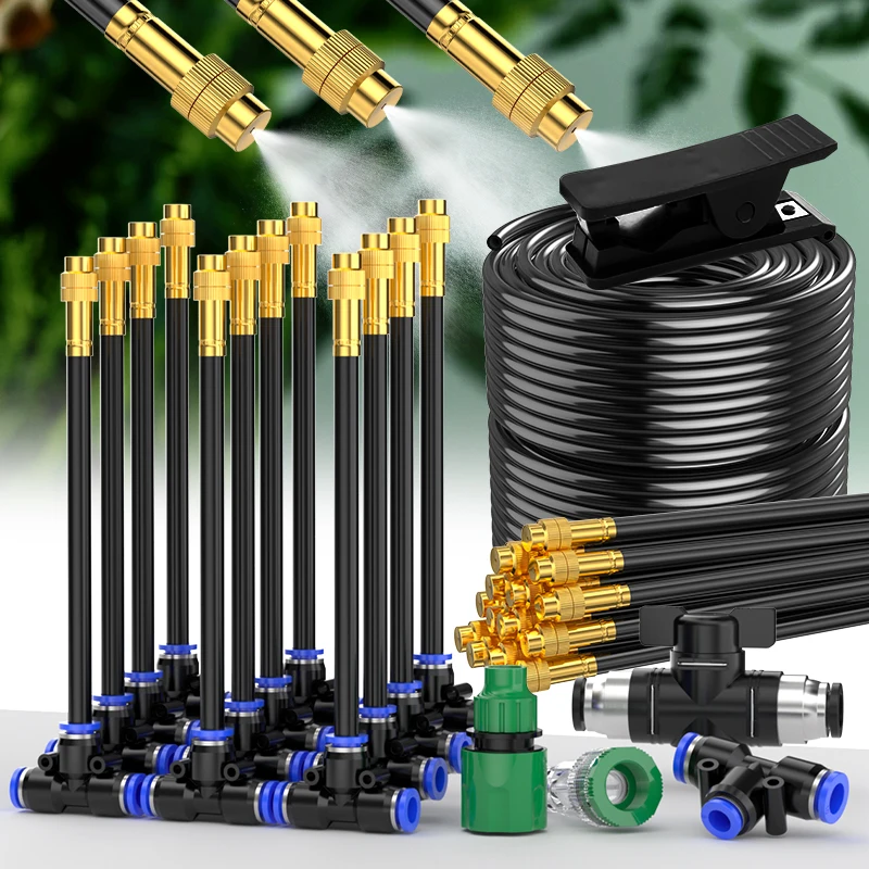

5M-30M Universal Free Bending Sprayer Kit 8mm Hose Patio Misting Cooling System for Garden Plant Fogging Watering Irrigation