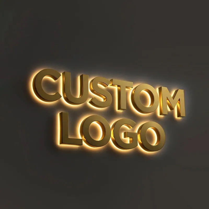 Customized Stainless Steel Luminous Character Backlit LED Letter Sign Metal Waterproof Outdoor Shop Front Advertising Signage