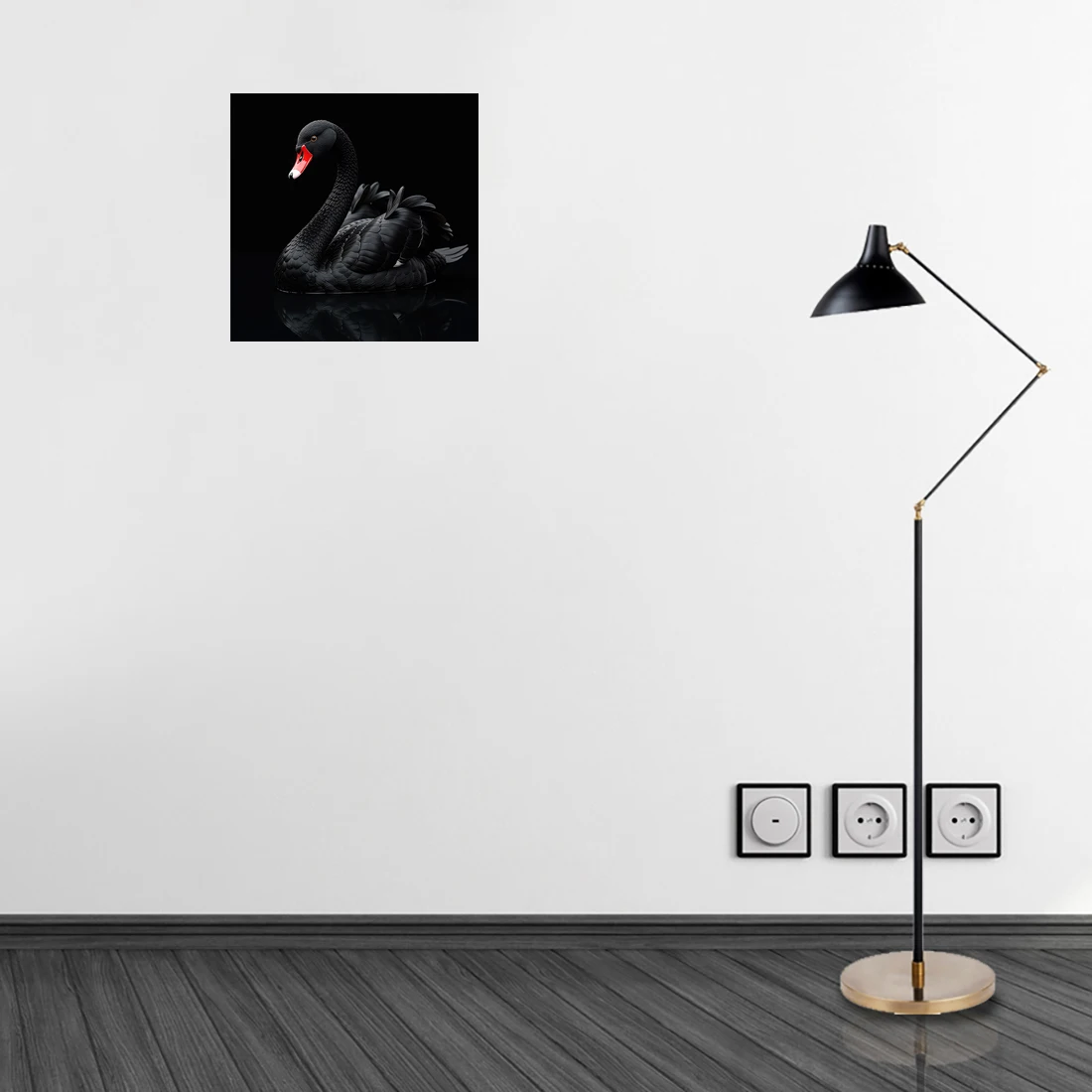 Three Ratels QL218 Mysterious and elegant black swan Art wall stickers for Home Decoration