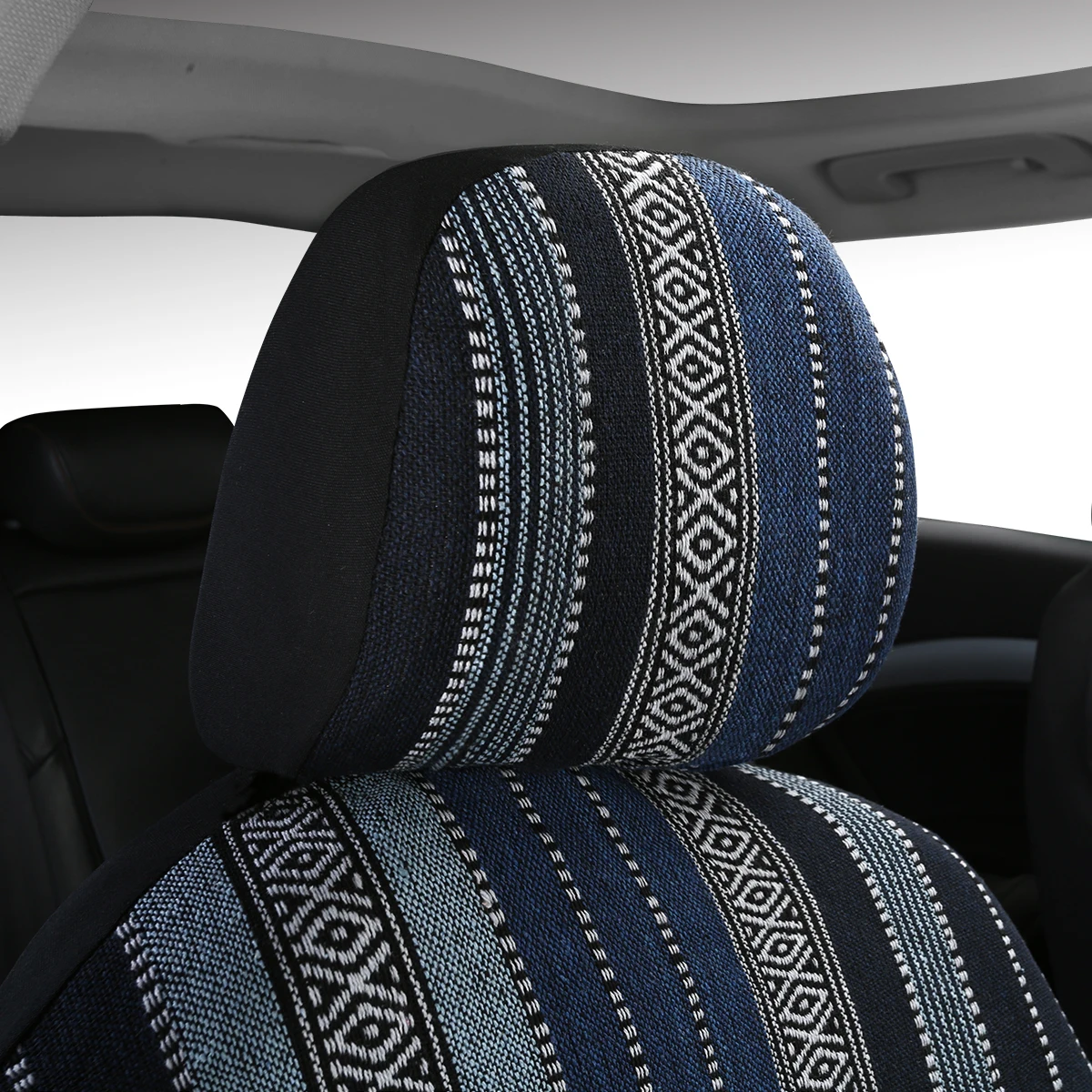 Baja Blanket  Low Back Car Seat Covers Boho Designs Universal Size Fit for Most Cars SUVs Trucks Vans Woven Fabric Full Set