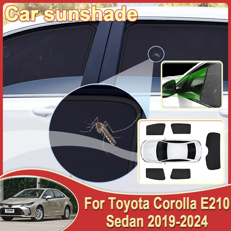 Car Mesh Sun Shades For Toyota Corolla E210 Sedan Body Kit 2019~2025 2020 2021 2022 Auto Windows Sunshades Sun Visors Accesories