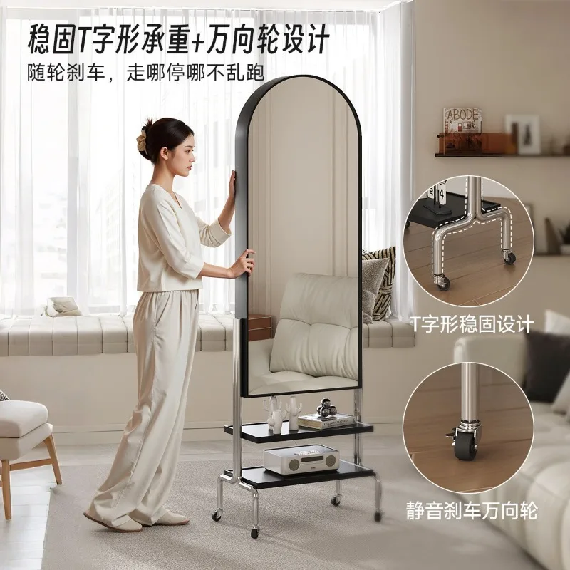 Ganzkörperspiegel für das Aufbewahrungsmagazin für den Haushalt mit rollendem Schlafzimmerverschluss