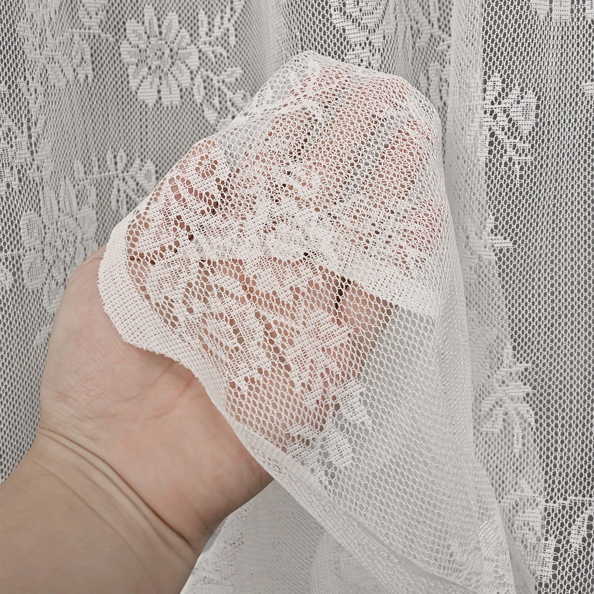 Vintage Floral Lace Shower Curtain Black White Sheer Embroidered Bathroom Curtain with Ruffle Valance Scalloped Edge Elegant Dec