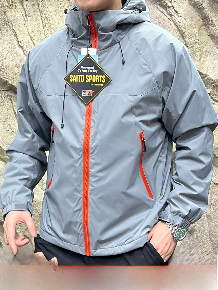 

Warm Waterproof 3D Tailored Cotton Jaet for Men Outdoor Hooded Anti-Cold Sle Youth Trendy ort Length Pure Color