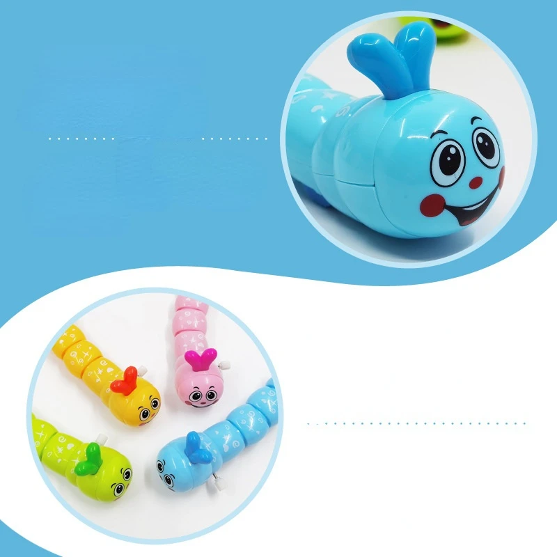1 Peça de Brinquedo de Corda em Formato de Lagarta, Animais de Desenho Animado Fofos, Brinquedo de Lagarta que Rasteja, Presente para Bebês e Crianças