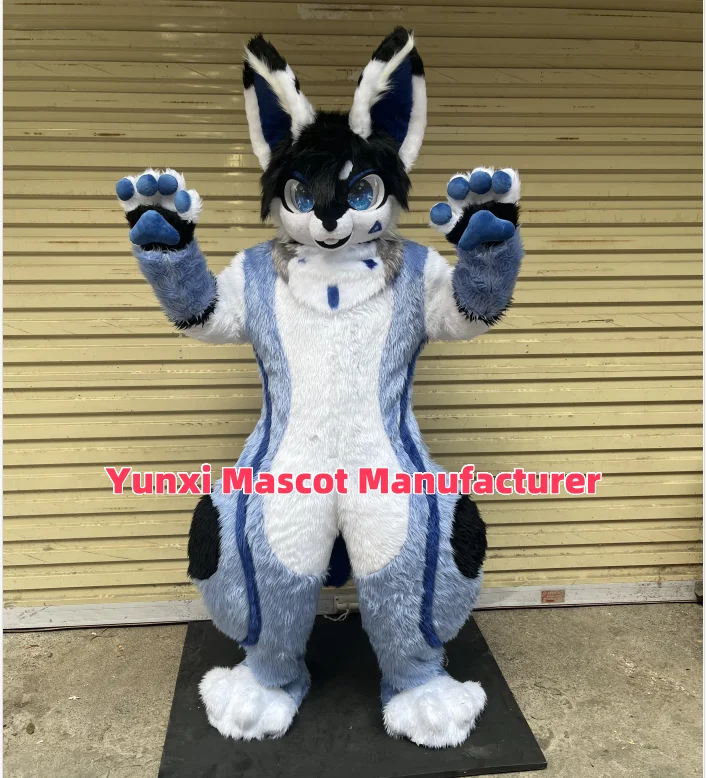 fursuit mascot costume Fox adult cosplay Husky doll headgear disguised as a carnival birthday party