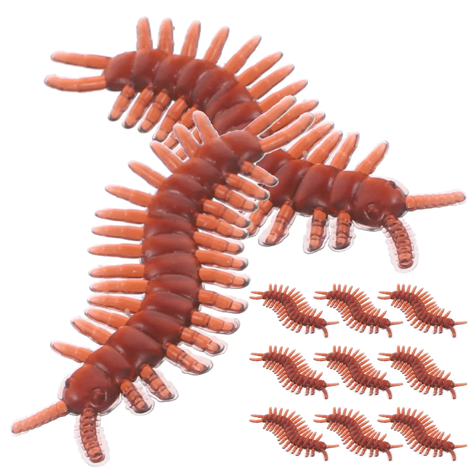 

100Pcs Realistic Fake Centipede Prank Props Flexible PVC Simulation Decoration for Party Prank Trick and Animal Education
