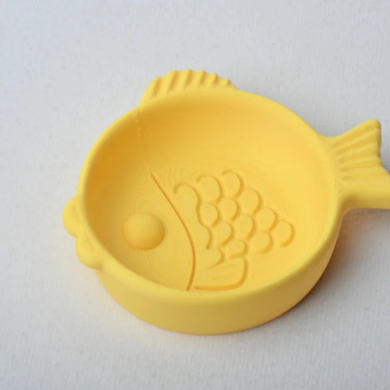 3D‑Printed Fish‑Shaped Storage Bowl,Plastic Multi‑functional Cat Food Bowl,Animal Dish for Pet Feeding & Desktop Trinket Storage