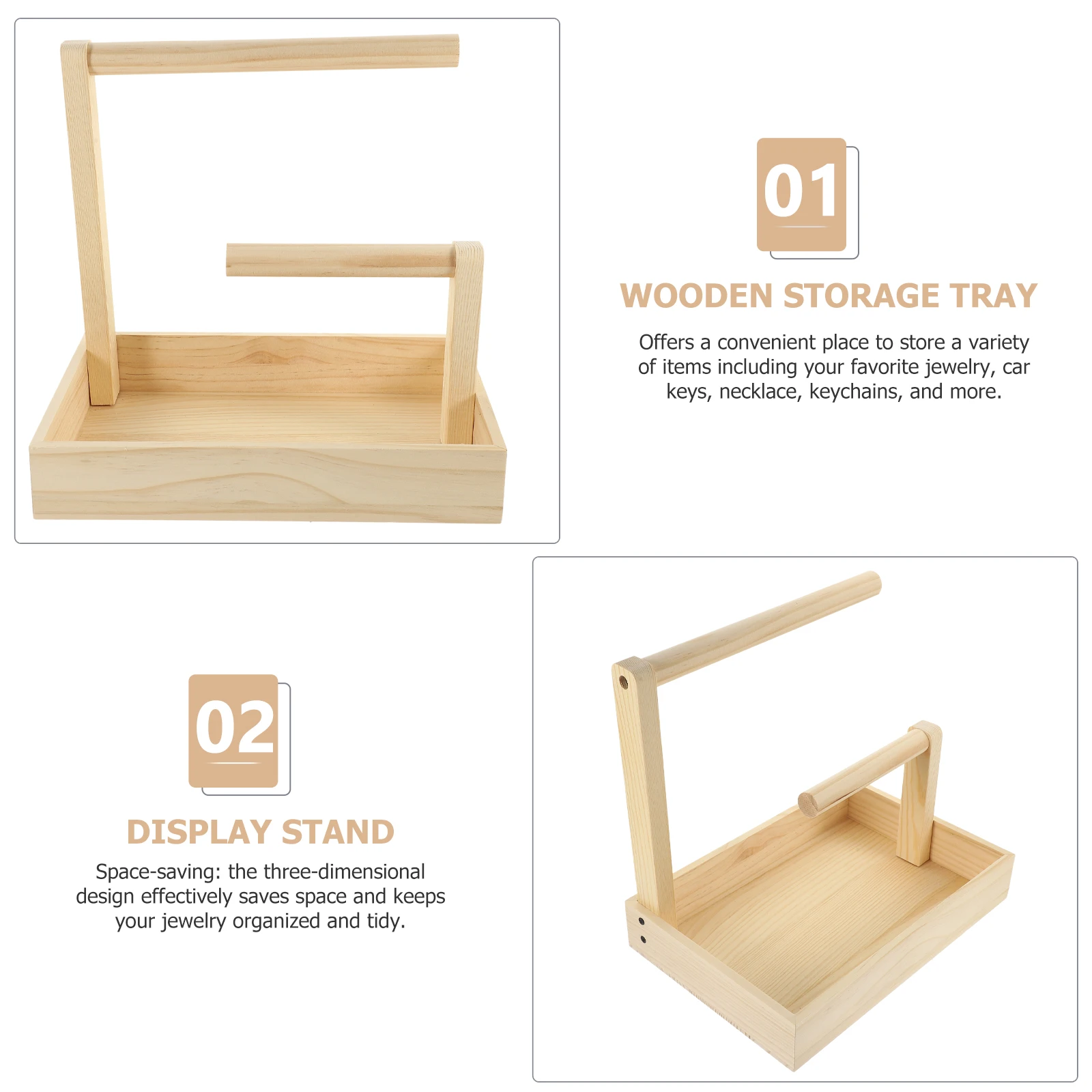 

Jewelry Display St Necklace Storage Rack Key Holder Wood Solid Material Minimalist Space Saving Multi functional Bracelet Wristb