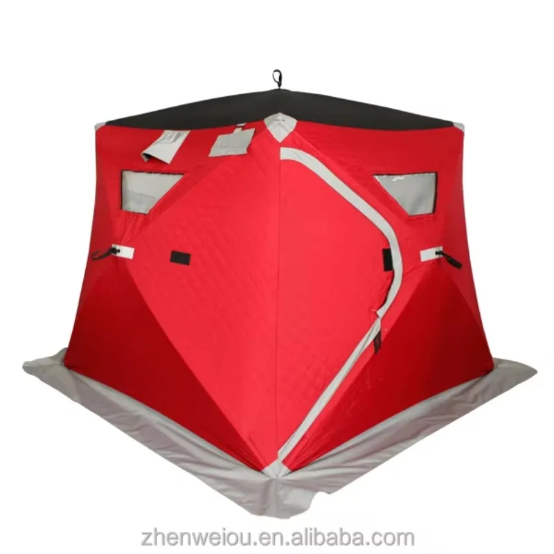 V1553-KDTH Pop Up 3-person Wide Bottom Thermal(insulated) Ice Fishing Tent