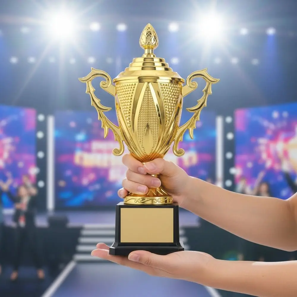 Gold Color Metal Trophy Large Size Metal Model Champion Trophy Plastic Model Small Competition Trophy Competition Soccer