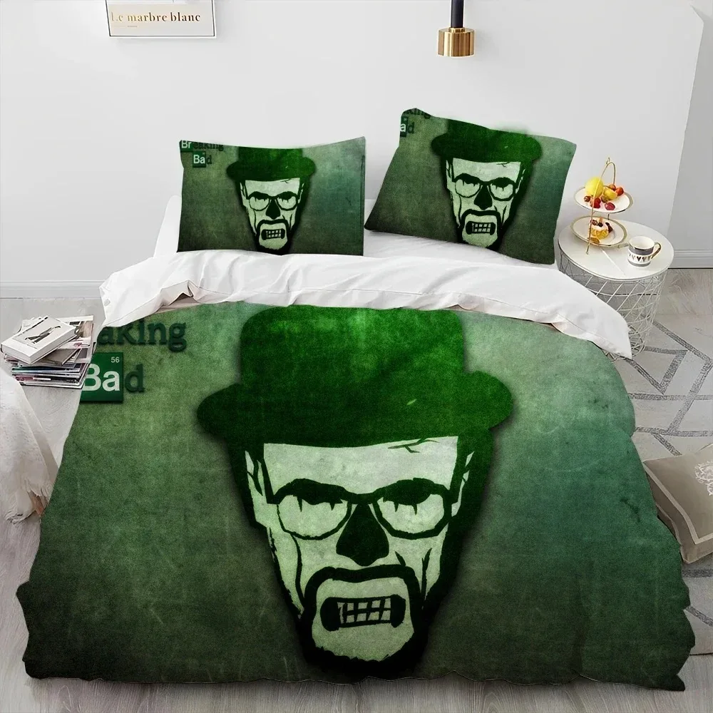 3D Breaking Bad Walter Hartwell Comforter Bedding Set,Duvet Cover Bed Set Quilt Cover Pillowcase,king Queen Size Bedding Set Boy