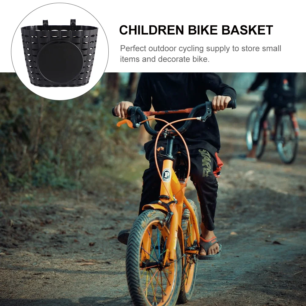 

2Pcs Plastic Bike Basket Detachable Front Handlebar Storage Basket for Children Bicycle Large Capacity Wear Resistant Outdoor