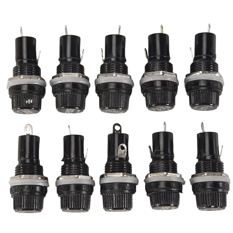 10 Pcs Electrical Panel Mounted 5 x 20mm Fuse Holder-ABVK