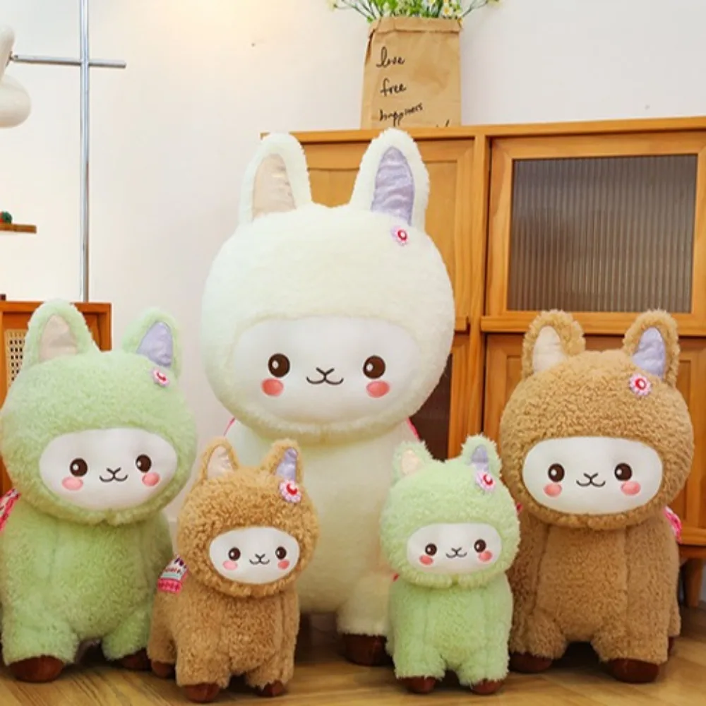 Knuffelen Zacht Alpaca Knuffels Pluizige Cartoon Pluche Lama Poppen Bloem Schattig Knuffeldier Kussen Room Decor