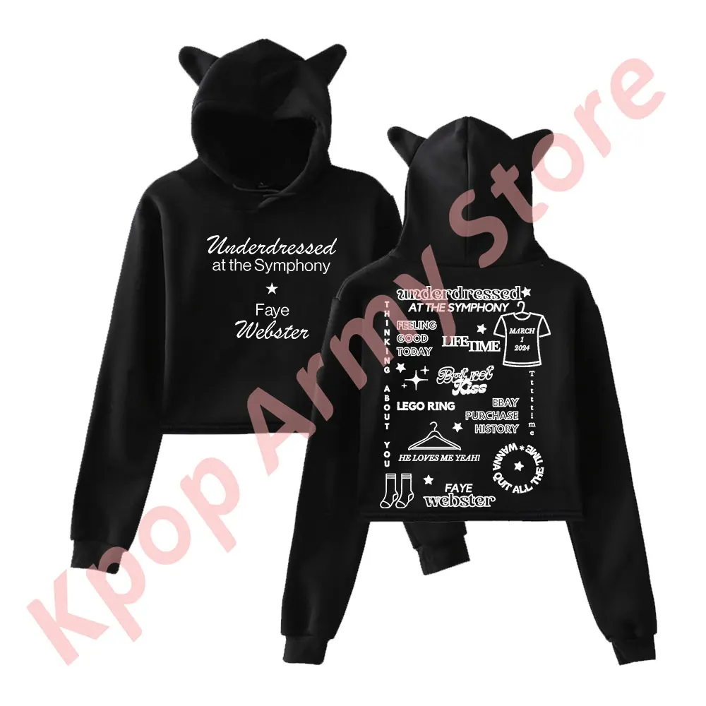 Faye Webster Tracklist Pullover Female Cat Ears Hoodie Long Sleeve Top Women's Clothes