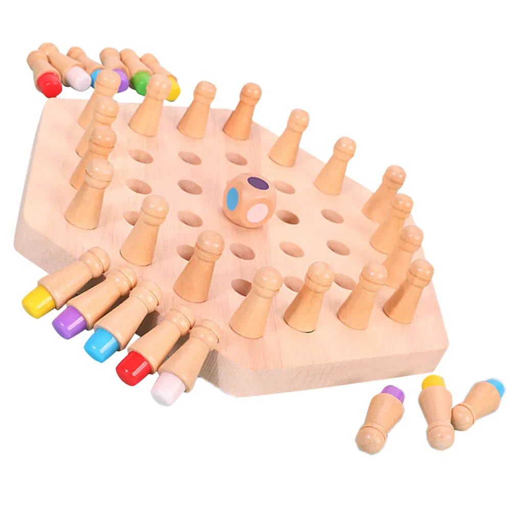 

1Set Memory Chess Educational Intelligence Develop Creative Interactive Family Matching Game Wooden Board for
