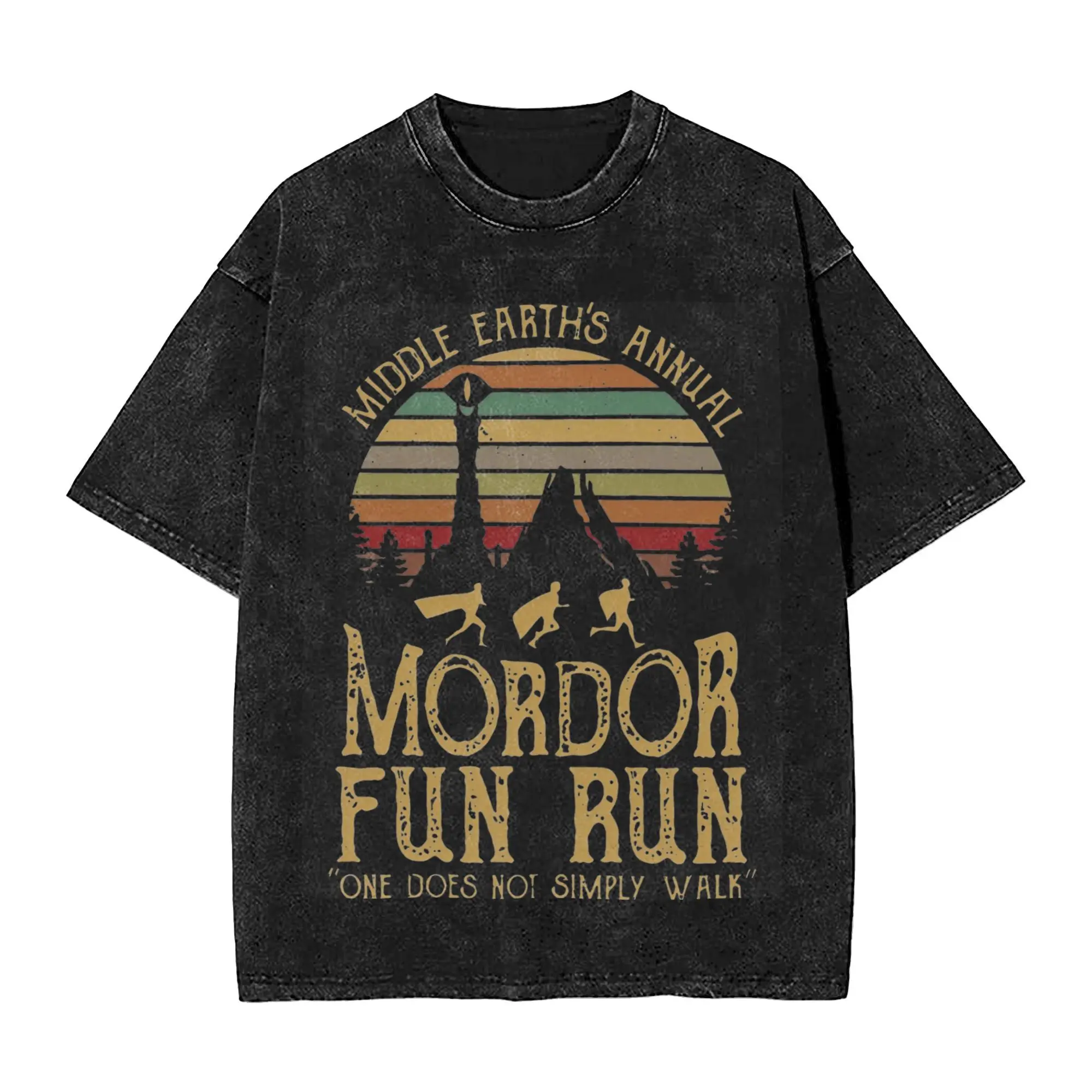 Mordor L-Lords of the R-Rings T Shirts Hip Hop Washed 100% Cotton Harajuku T-Shirt  Novelty for Men Streetwear Summer Tees