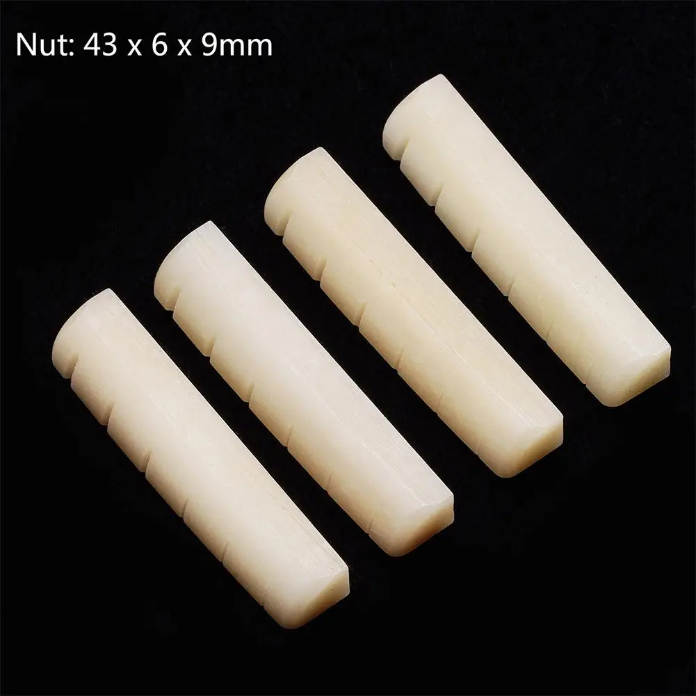 Unbleached Bone Acoustic Guitar Bridge Saddle Upper / Lower Pillow for 74mm Bridge Slot 43mm Neck Slot Guitar Luthiers Tool