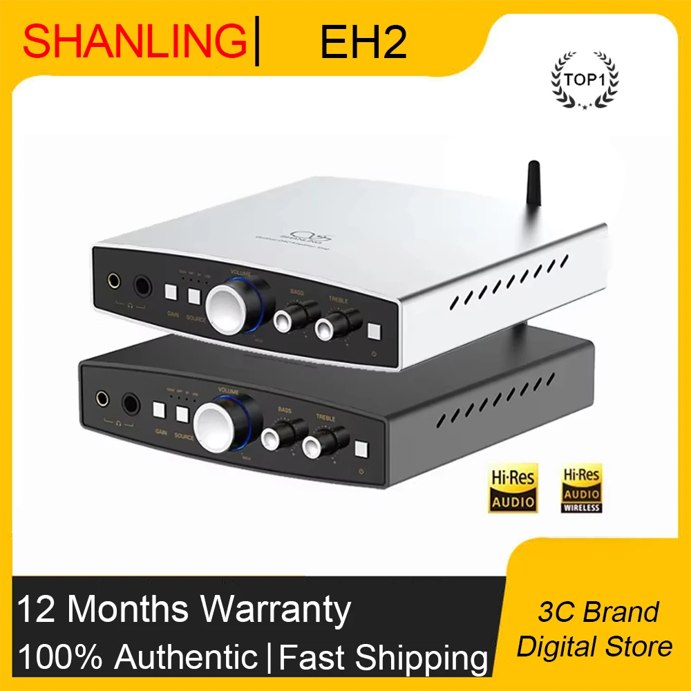 SHANLING EH2 24-bit Architecture R2R DAC AMP Desktop Decoder Headphone Amplifier Bluetooth 5.2 LDAC Hi-Res Audio PCM768 DSD512