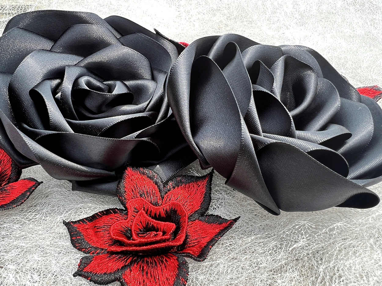 New Trend Handmade Rose Fabric Flower Corsage Brooch Headflower Professional Dress Accessories