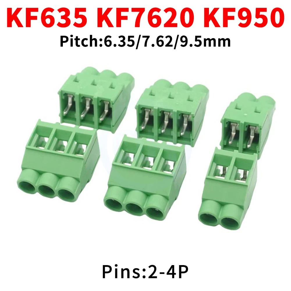 

(10 pcs) KF635 - 6.35mm KF7620 - 7.62mm KF950 - 9.5mm Straight Pitch 6.35 / 7.62 / 9.5 Screw PCB Terminal Block 2-4Pin