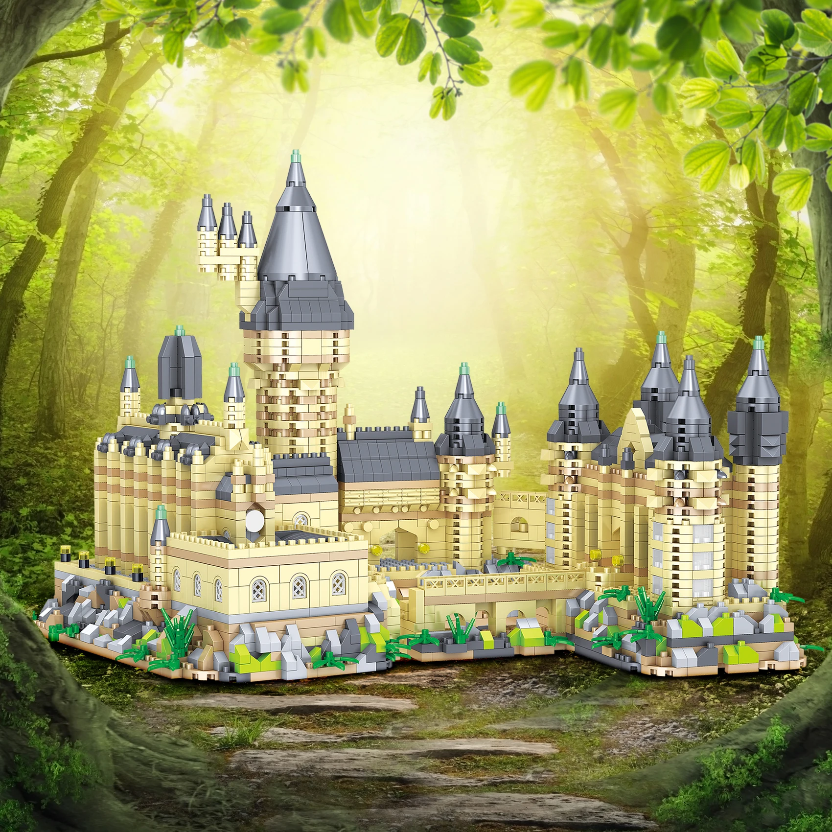 Creative Mini Magic Castle College Architecture Building Blocks Micro Bricks Construction Education Toys Gifts For Children Kids