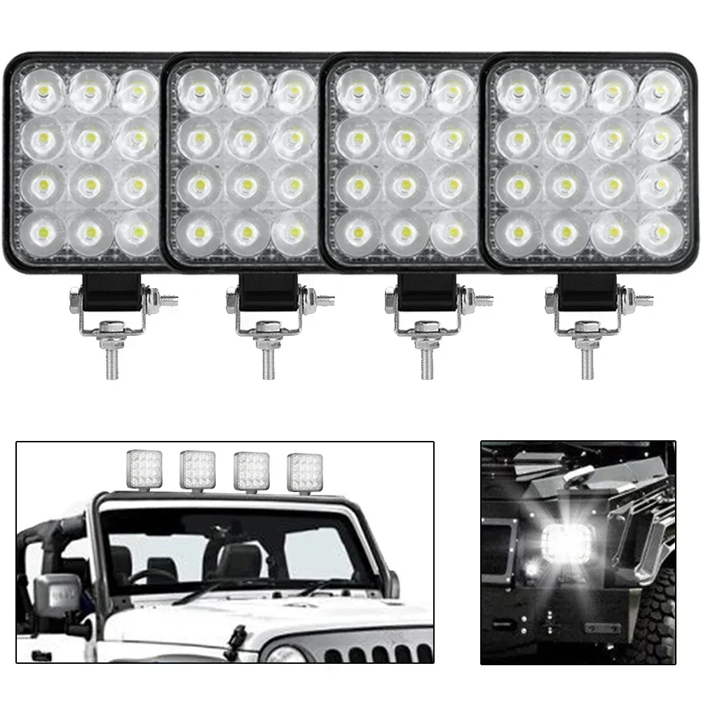 1pcs 12V Waterproof Led Work Light Bar Square Spotlight Work Light Headlight For Truck Off Road Night Driving Light For