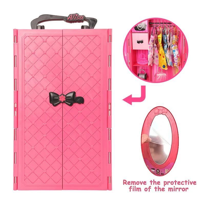 73 ชิ้นชุดตุ๊กตาอุปกรณ์เสริม Playsets รวมตู้เสื้อผ้ารองเท้าชุดราตรีแฟชั่นด้านบนและกางเกงสร้อยคอคริสต์มาสของขวัญของเล่น